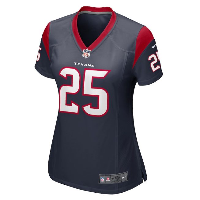 Grayland Arnold 25 Houston Texans Women Team Game Jersey - Navy - Image 2