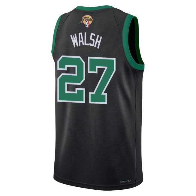 Jordan Walsh 27 Boston Celtics 2024 FINALS PATCH Swingman Jersey - Statement Edition - Black - Image 2
