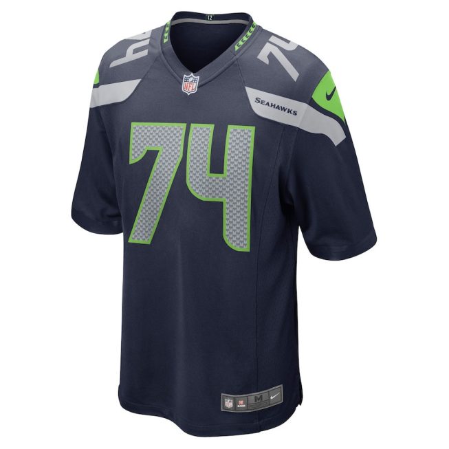 Jake Curhan 74 Seattle Seahawks Men Game Jersey - College Navy - Image 2