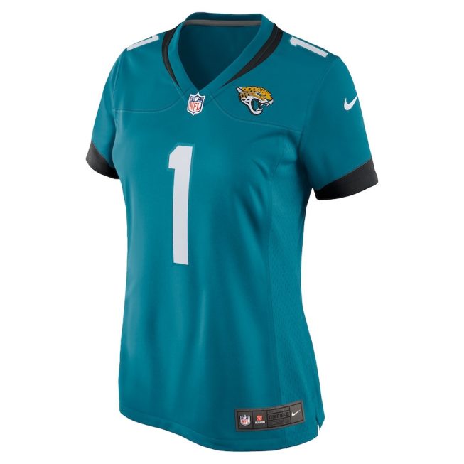 Travis Etienne 1 Jacksonville Jaguars Women's Game Jersey - Teal - Image 2