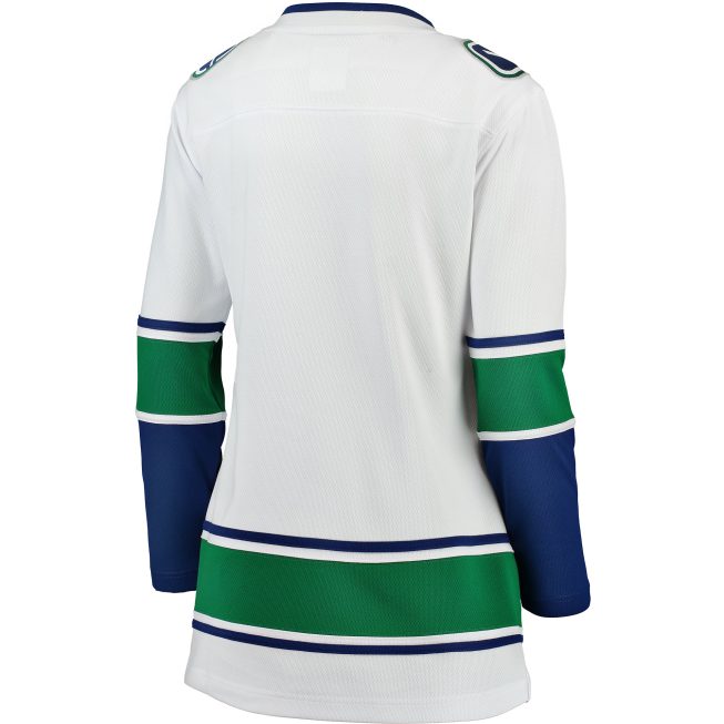 Vancouver Canucks Fanatics Women's Away Breakaway Jersey - White - Image 3