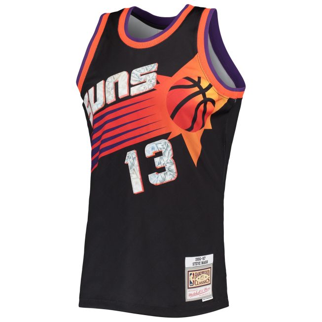 Steve Nash Phoenix Suns Mitchell & Ness 1996/97 Hardwood Classics 75th Anniversary Diamond Swingman Jersey - Black - Image 2