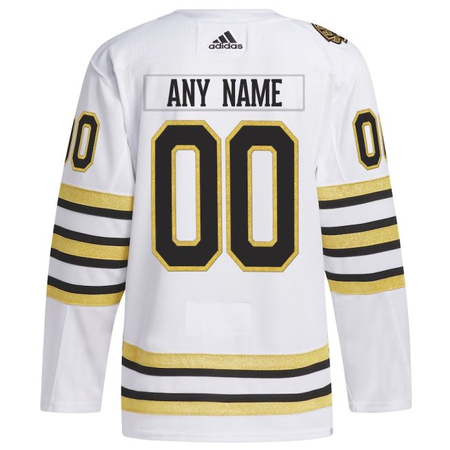 Boston Bruins 100th Anniversary Primegreen Custom Men Jersey - White - Image 3
