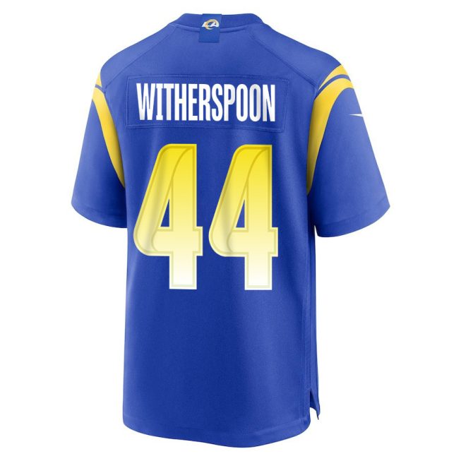 Ahkello Witherspoon 44 Los Angeles Rams 2023 Playoffs Patch Game Men Jersey - Royal - Image 3
