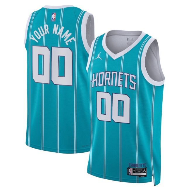 Charlotte Hornets 2023/24 Icon Swingman Custom Men Jersey - Teal