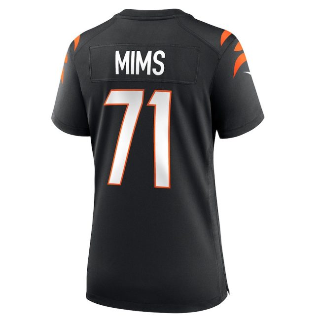 Amarius Mims 71 Cincinnati Bengals Women's Game Jersey - Black - Image 3
