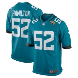DaVon Hamilton 52 Jacksonville Jaguars Men's Game Jersey - Teal