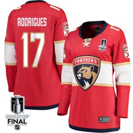 Evan Rodrigues 17 Florida Panthers 2024 STANLEY CUP Final Women's Home Breakaway Jersey - Red