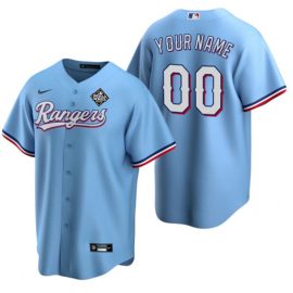 Texas Rangers 2023 World Series City Connect Stitched Men Custom Jersey - Blue