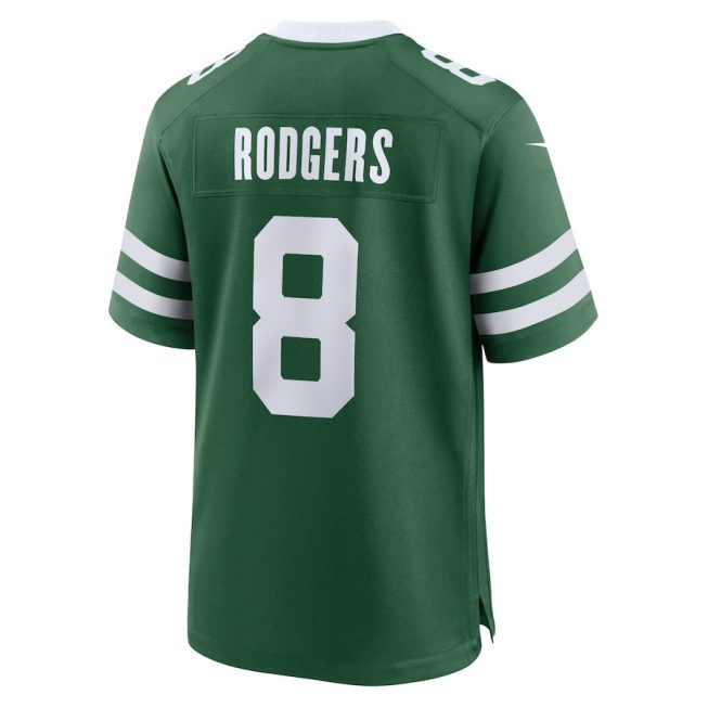 Aaron Rodgers 8 New York Jets Game Men Jersey - Legacy Green - Image 3
