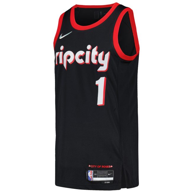 Anfernee Simons Portland Trail Blazers Swingman Player Jersey - City Edition - Black - Image 2