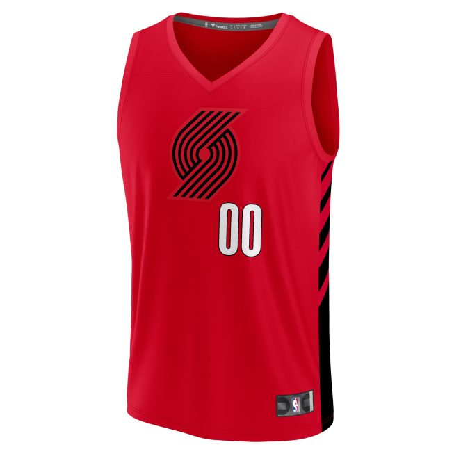 Portland Trail Blazers Fanatics Youth Fast Break Replica Custom Jersey - Statement Edition - Red - Image 2