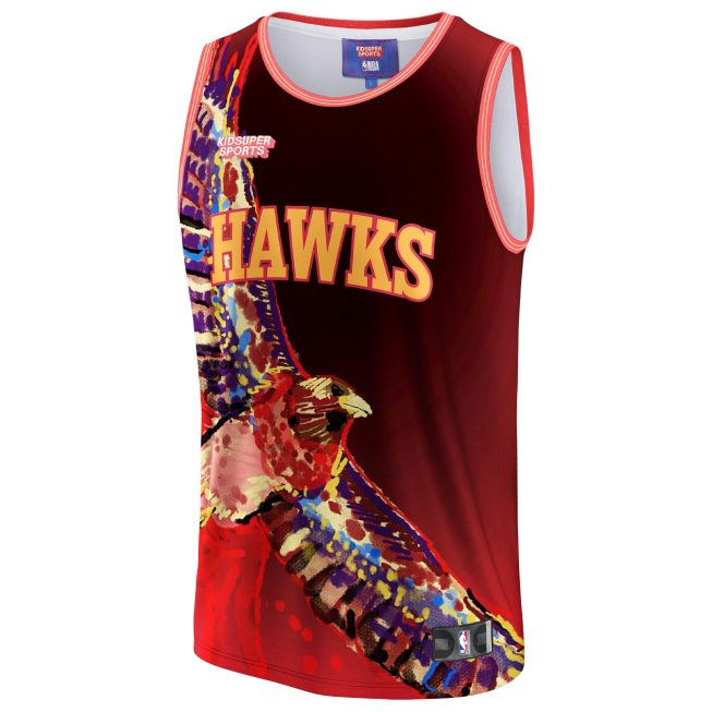 Atlanta Hawks & KidSuper Studios by Fanatics Unisex Hometown Jersey - Red - Image 2