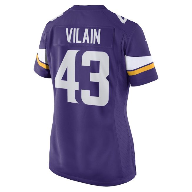 Luiji Vilain 43 Minnesota Vikings Women Game Jersey - Purple - Image 3