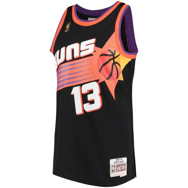 Steve Nash Phoenix Suns Mitchell & Ness 1996/97 Hardwood Classics Swingman Jersey - Black - Image 2