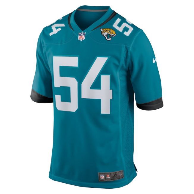 DJ Coleman 54 Jacksonville Jaguars Men Game Jersey - Teal - Image 2