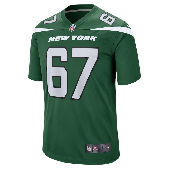 Carter Warren 67 New York Jets Men Game Jersey - Gotham Green - Image 2