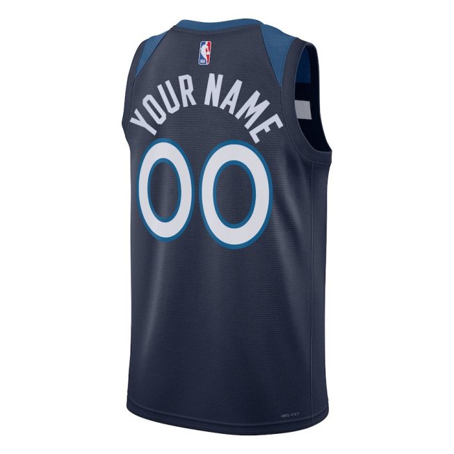 Minnesota Timberwolves 2023/24 Icon Swingman Custom Men Jersey - Navy - Image 3