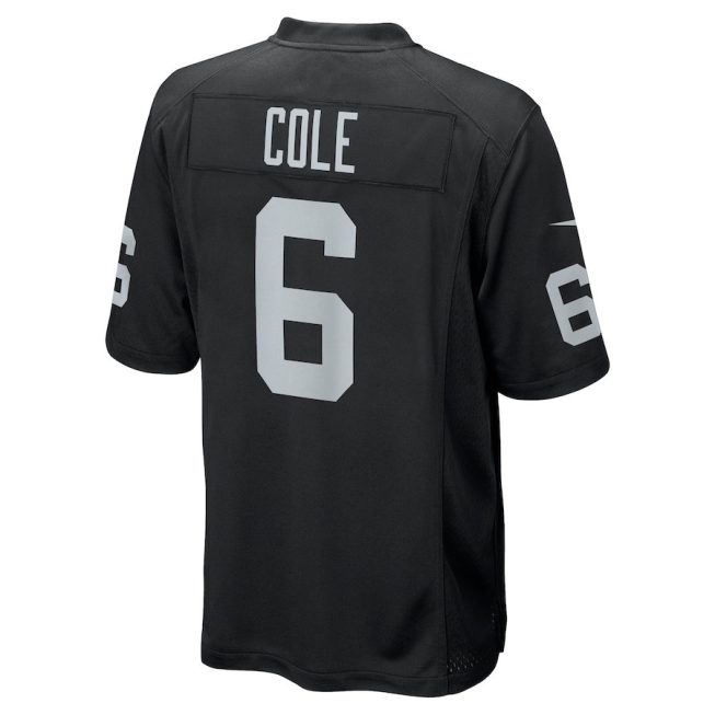 AJ Cole 6 Las Vegas Raiders Men Game Jersey - Black - Image 3