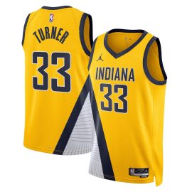 Myles Turner 33 Indiana Pacers Unisex Swingman Jersey - Statement Edition - Gold