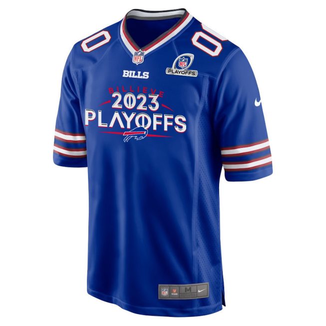 Buffalo Bills Billieve 2023 Playoffs Game Men Custom Jersey - Royal - Image 2