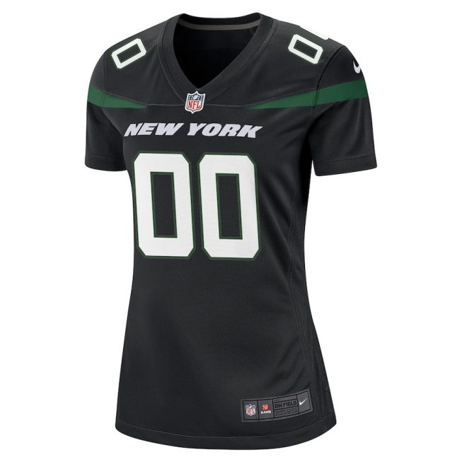 New York Jets Women Alternate Custom Game Jersey - Stealth Black - Image 2