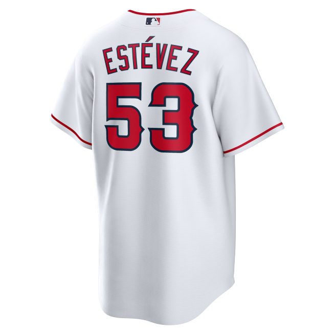 Carlos Estévez Los Angeles Angels Home Replica Player Jersey - White - Image 3