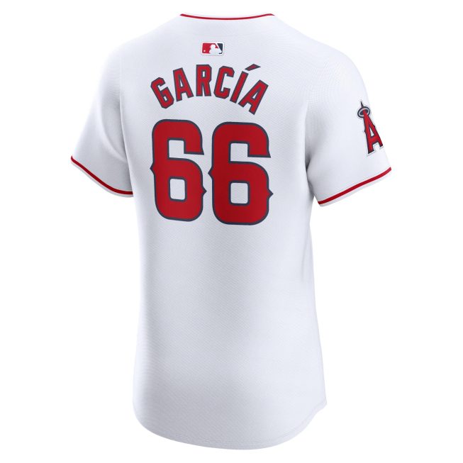 Luis Garcia Los Angeles Angels Home Elite Player Jersey - White - Image 3