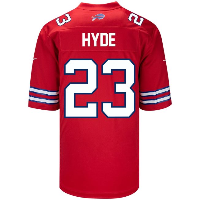 Micah Hyde 23 Buffalo Bills Men Alternate Game Jersey - Red - Image 3