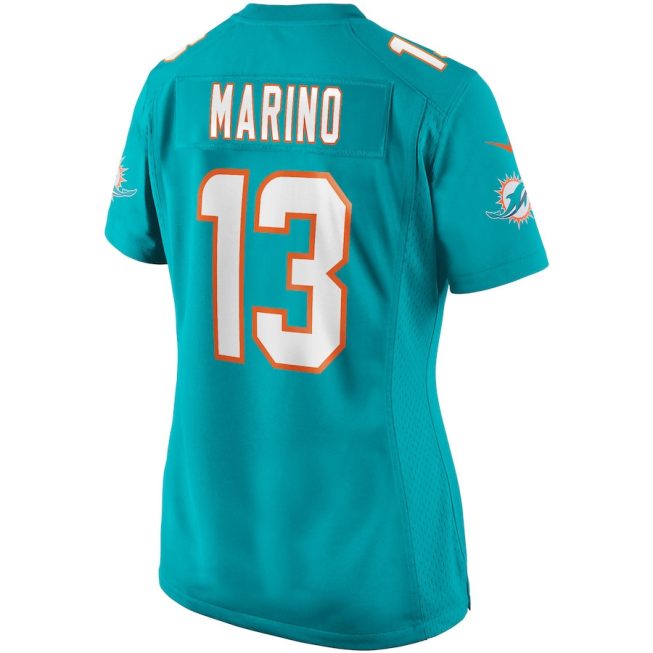 Dan Marino 13 Miami Dolphins Women Game Retired Jersey - Aqua - Image 3
