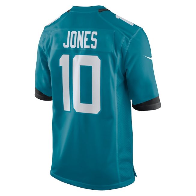 Mac Jones 10 Jacksonville Jaguars Alternate Game Men Jersey - Teal - Image 3