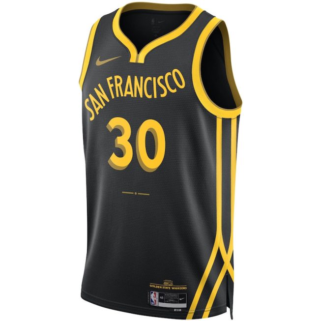 Stephen Curry 30 Golden State Warriors 2023/24 City Edition Swingman Jersey - Black - Image 2
