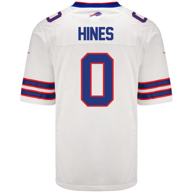 Nyheim Hines 0 Buffalo Bills Men Away Game Jersey - White - Image 3
