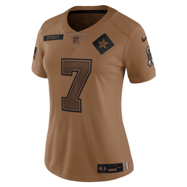 Trevon Diggs 7 Dallas Cowboys 2023 Salute To Service Limited Women Jersey - Brown - Image 2