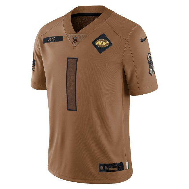 Ahmad Sauce Gardner New York Jets 2023 Salute To Service Limited Jersey - Brown - Image 2
