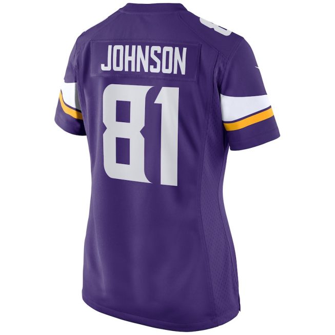 Bisi Johnson 81 Minnesota Vikings Women Game Jersey - Purple - Image 3