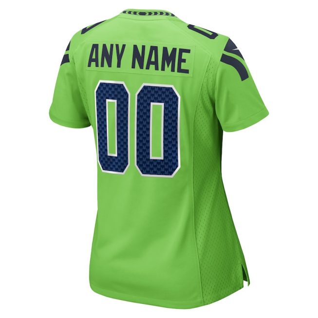 Seattle Seahawks Women Alternate Custom Game Jersey - Neon Green - Image 3