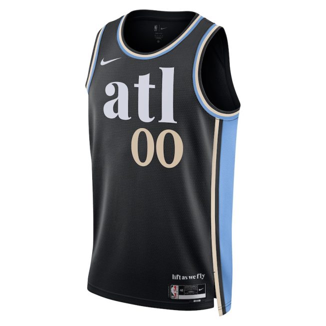 Atlanta Hawks 2023/24 City Edition Swingman Custom Jersey - Black - Image 2