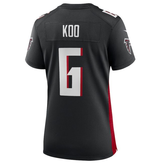 Younghoe Koo 6 Atlanta Falcons Women's Team Game Jersey - Black - Image 3