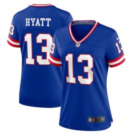 Jalin Hyatt 13 New York Giants Women Team Game Jersey - Royal