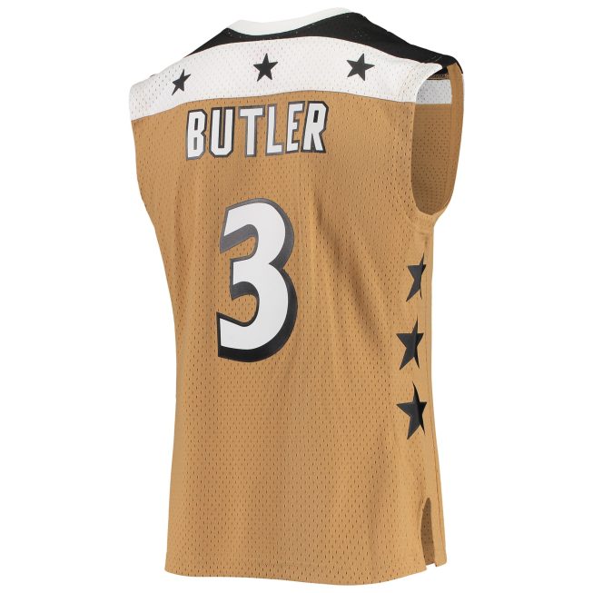 Caron Butler Washington Wizards Mitchell & Ness 2001/02 Hardwood Classics Swingman Jersey - Gold - Image 3