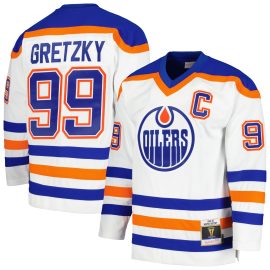 Wayne Gretzky Edmonton Oilers Mitchell & Ness 1986/87 Blue Line Player Jersey - White