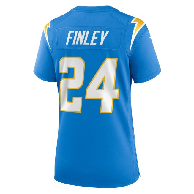 AJ Finley 24 Los Angeles Chargers Women Team Game Jersey - Powder Blue - Image 3