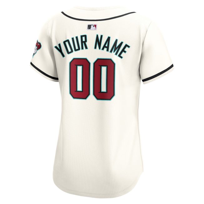 Arizona Diamondbacks Women's Home Limited Custom Jersey - White - Image 3