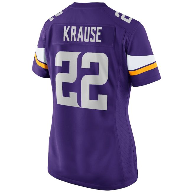Paul Krause 22 Minnesota Vikings Women Game Retired Jersey - Purple - Image 3