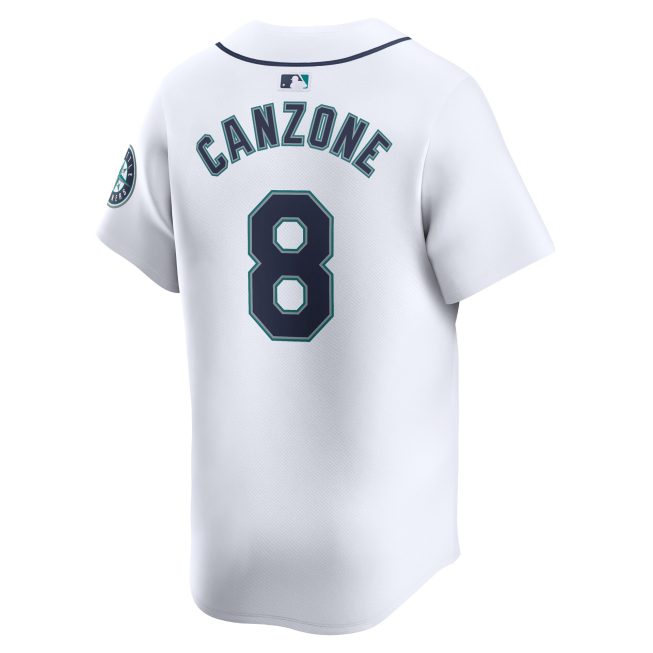 Dominic Canzone Seattle Mariners Home Limited Player Jersey - White - Image 3