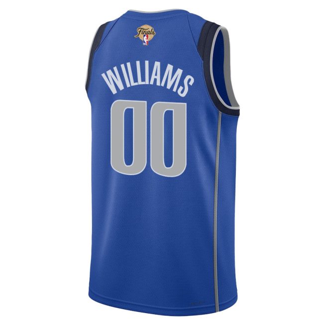 Brandon Williams 00 Dallas Mavericks 2024 FINALS PATCH Swingman Jersey - Icon Edition - Blue - Image 3