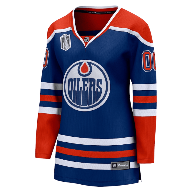 Edmonton Oilers 2024 Stanley Cup Final Home Breakaway Custom Name Jersey - Royal, Women - Image 2
