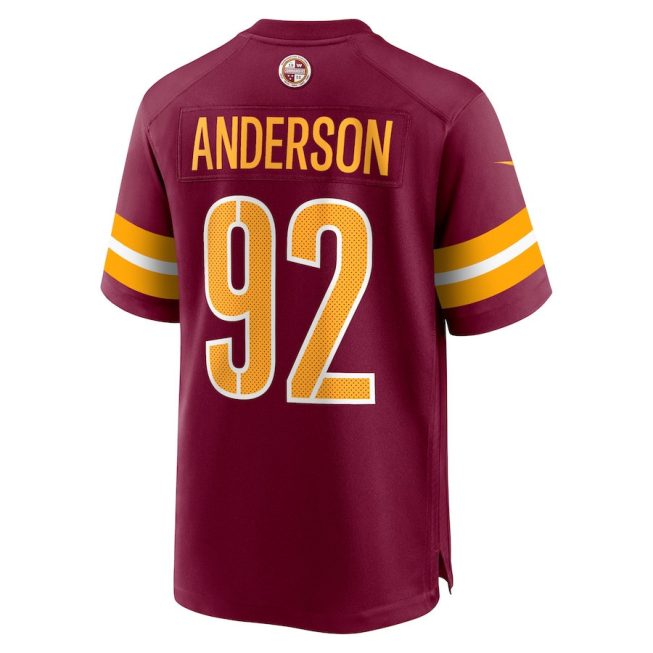 Abdullah Anderson 92 Washington Commanders Men Game Jersey - Burgundy - Image 3