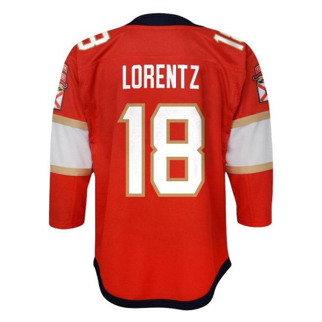 Steven Lorentz 18 Florida Panthers 2024 STANLEY CUP Final Youth Home Breakaway Jersey - Red - Image 2